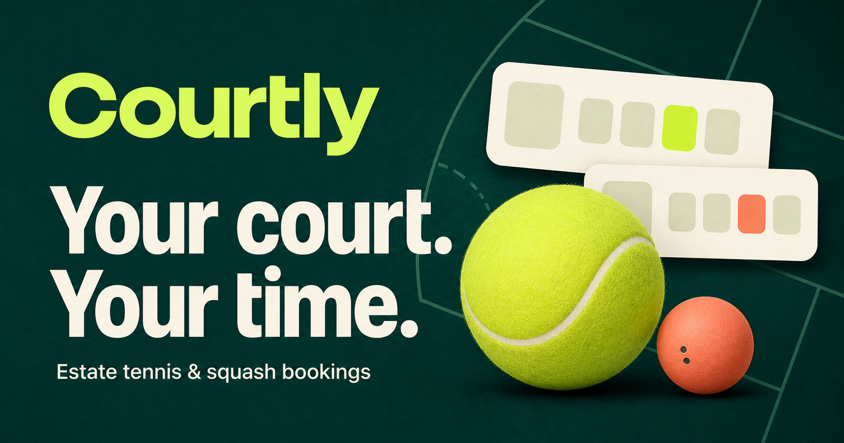 Courtly — Your court. Your time. Estate tennis and squash bookings